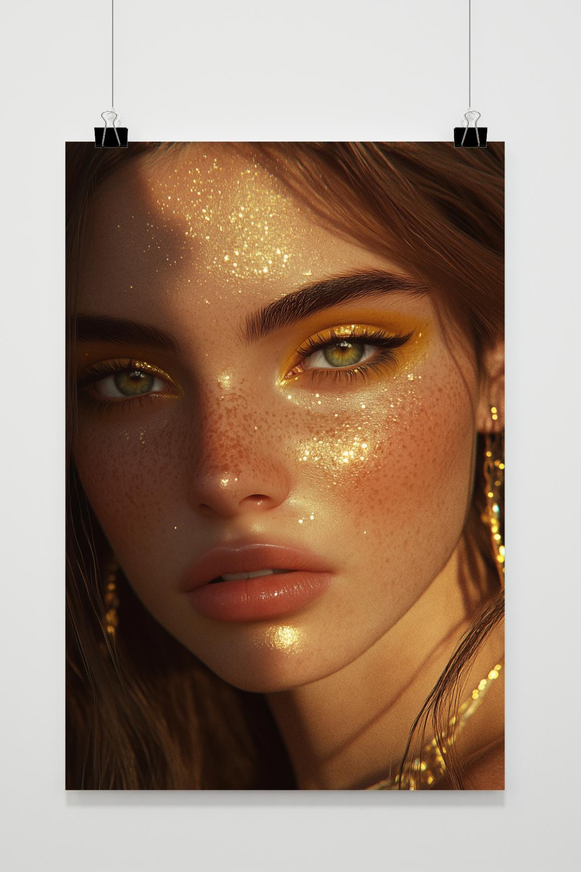 Póster Mujer Negro Dorado de 25 Artstreet