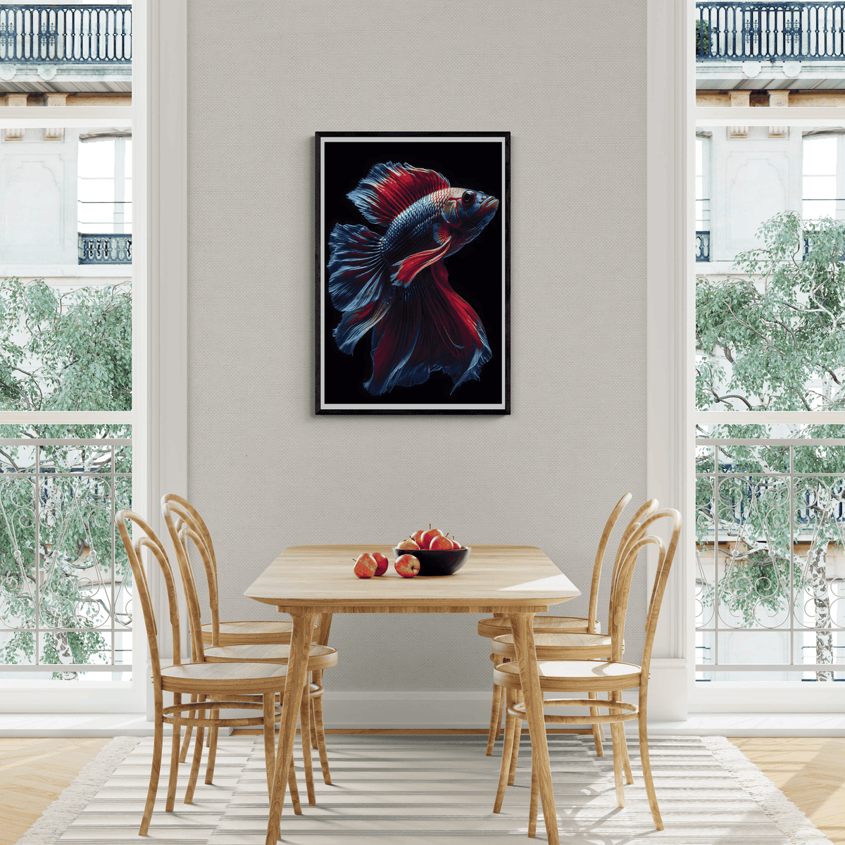 Betta Rouge dans un intérieur