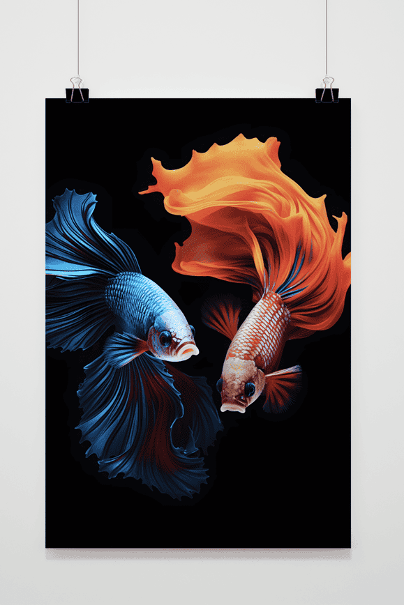 Bettas Red Blue poster