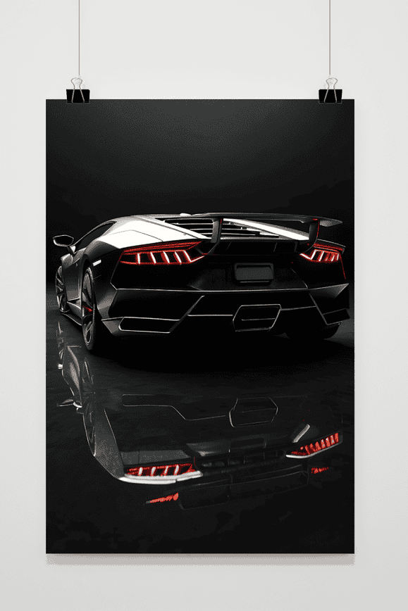 Auto Lambo Zwart poster