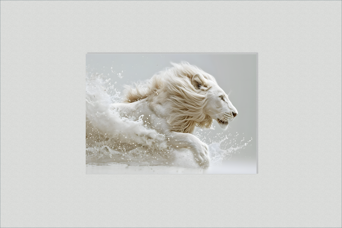 León Blanco en un interior