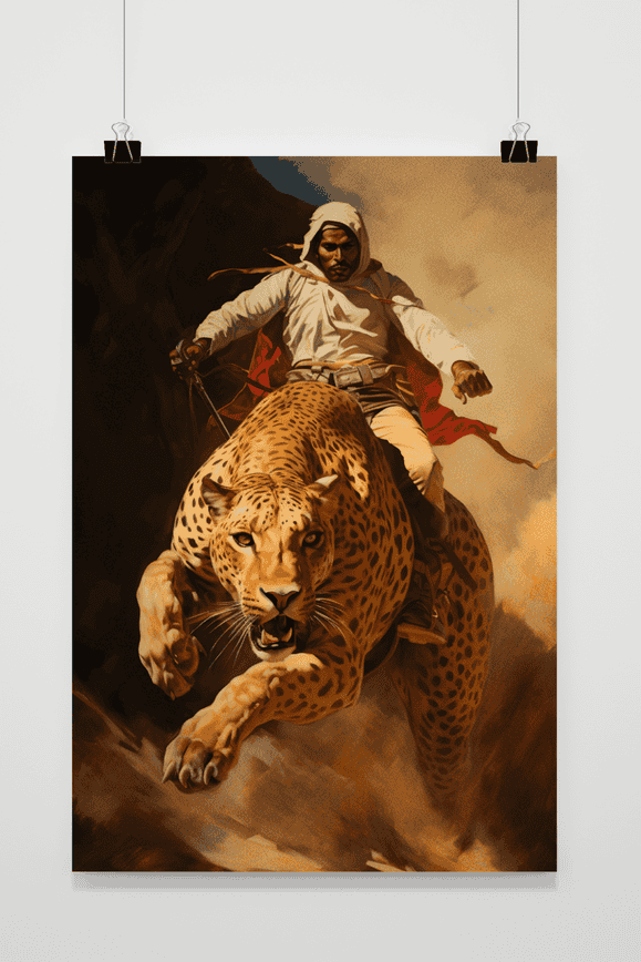 Man on Leopard