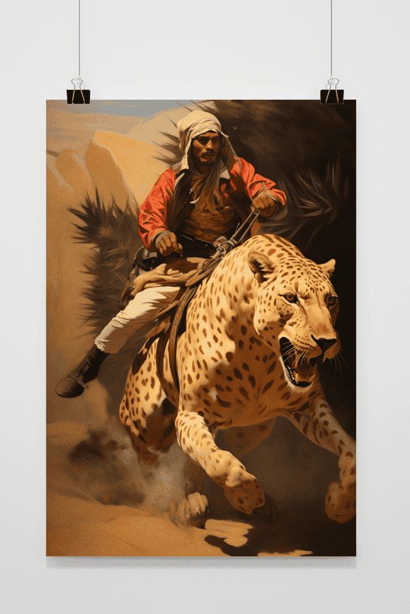 Man op Luipaard poster
