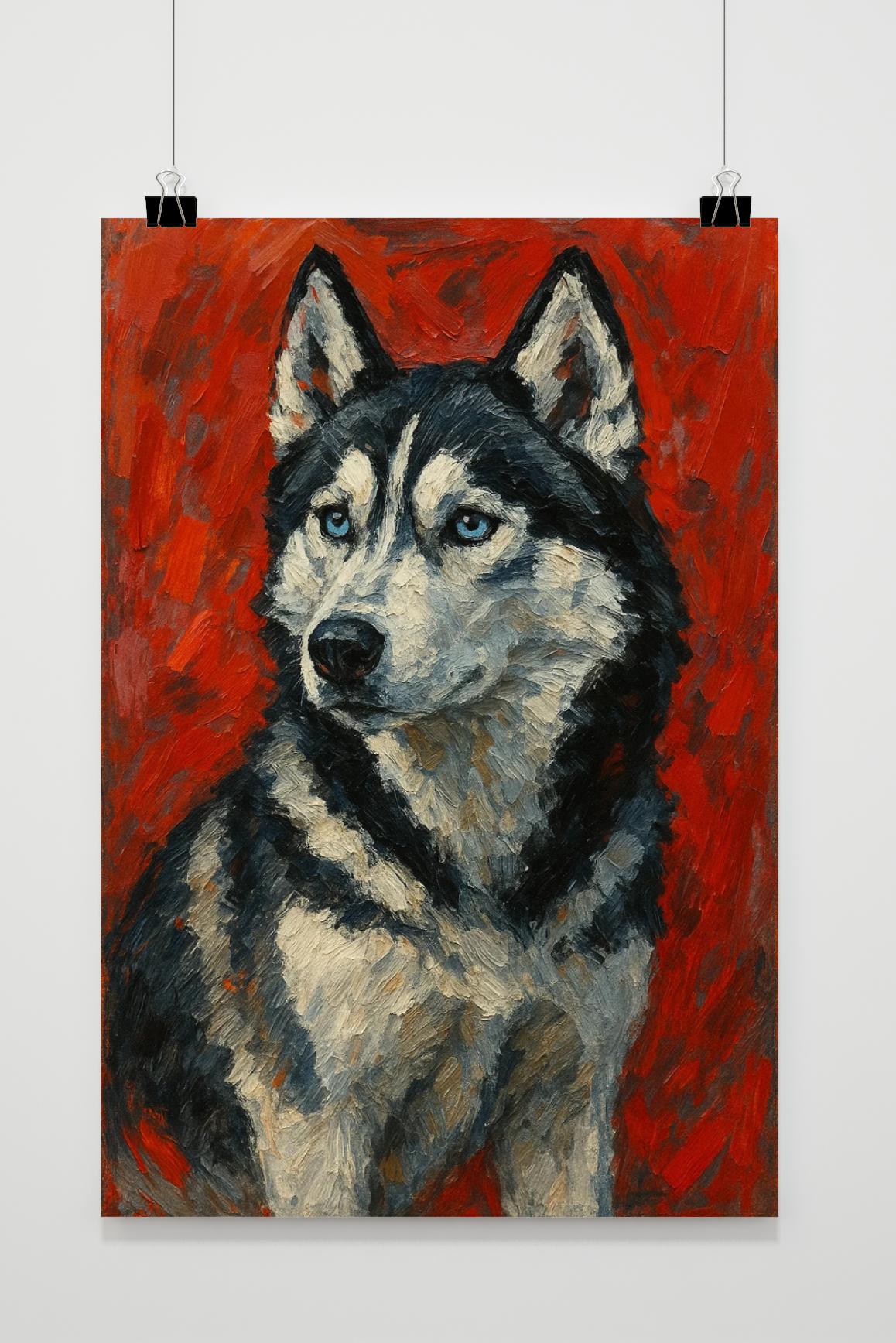 Husky Dog Aquarel poster van 25 Artstreet