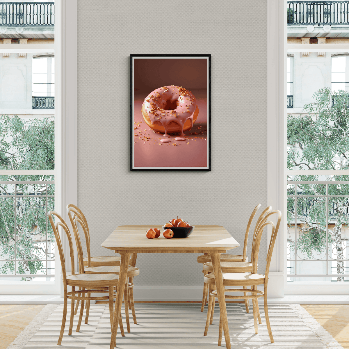 Donut Glaseado en un interior