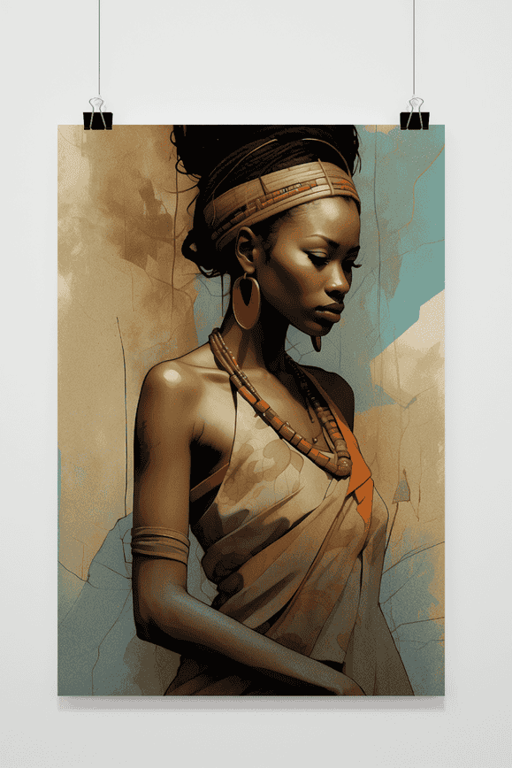 Afrikaans Model Blauw poster