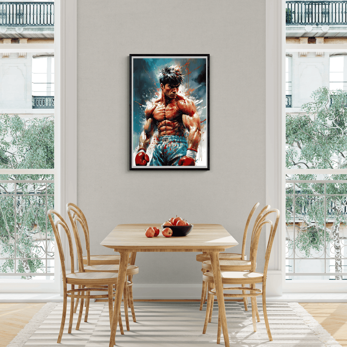 Boxeador Anime en un interior