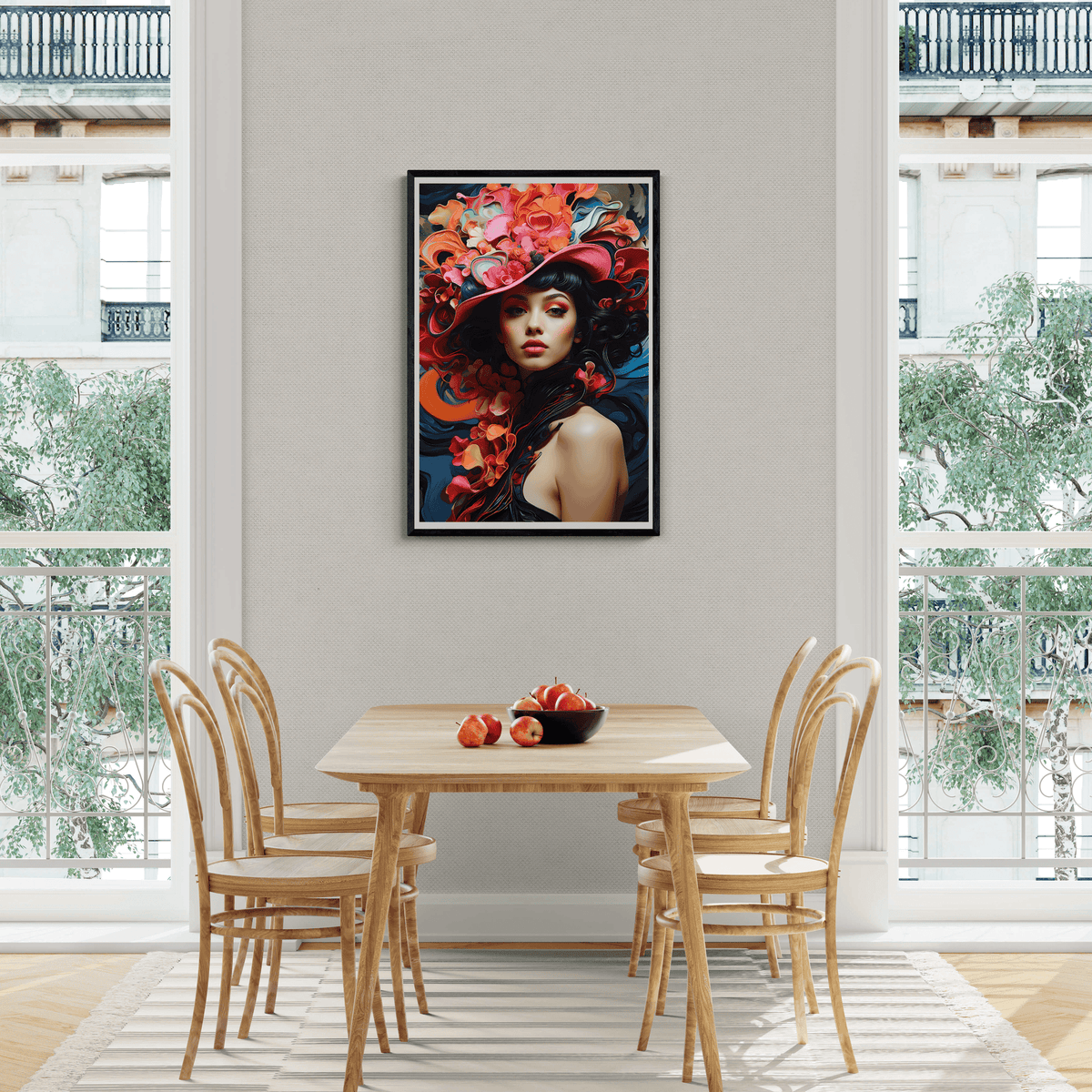 Chapeau Fleuri dans un intérieur