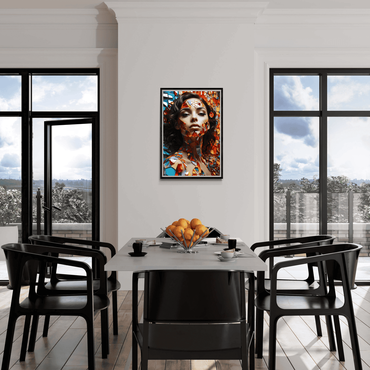 Mujer Mosaico en un interior