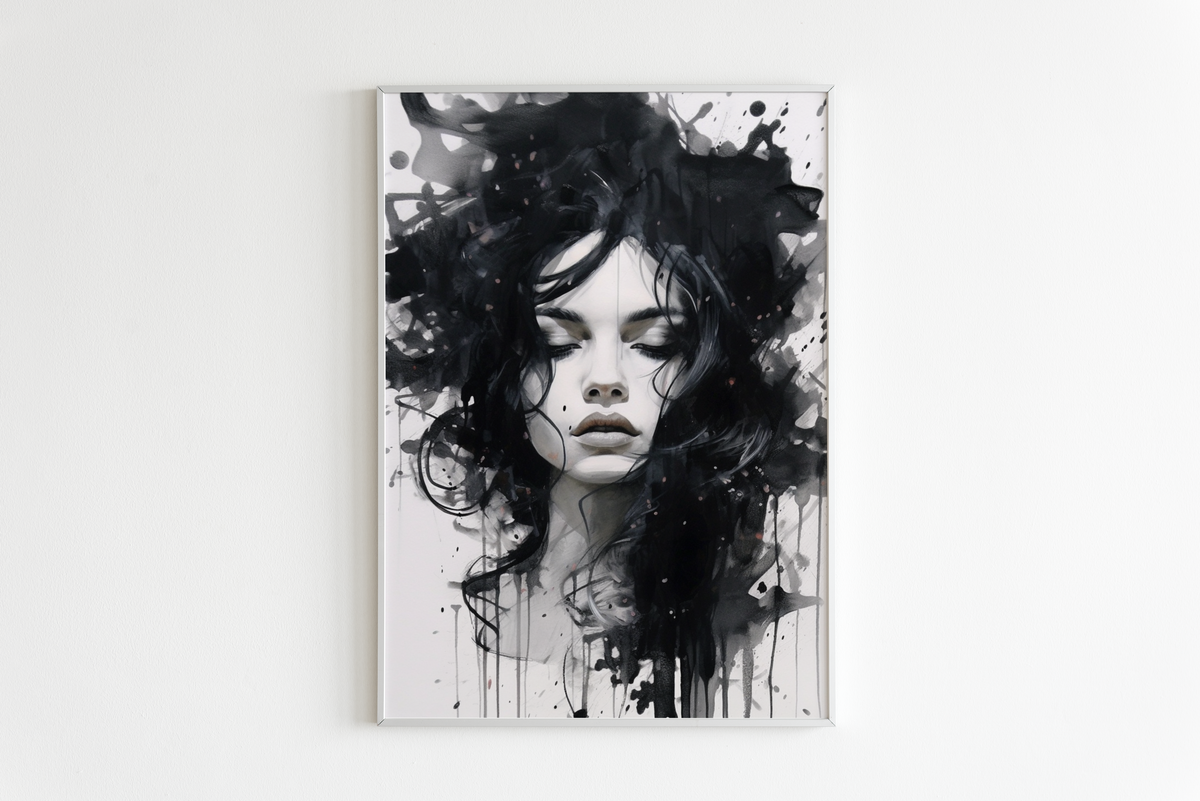 Mujer Blanco y Negro en un interior