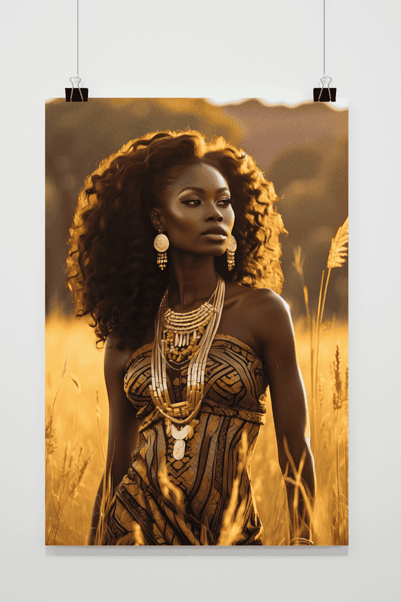 Afrikaanse Vrouw Goud poster