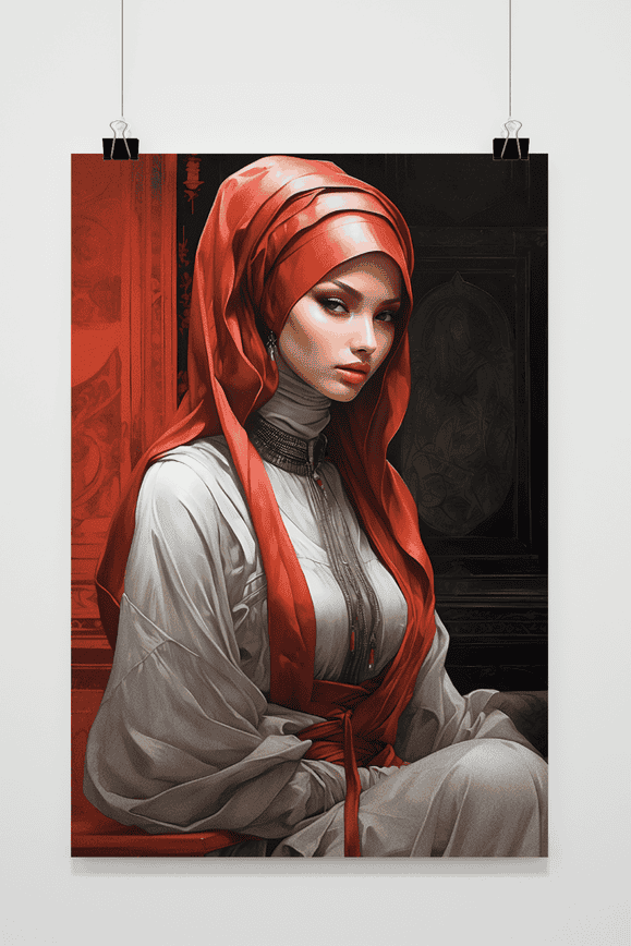 Rotes Kopftuch Hijab Poster