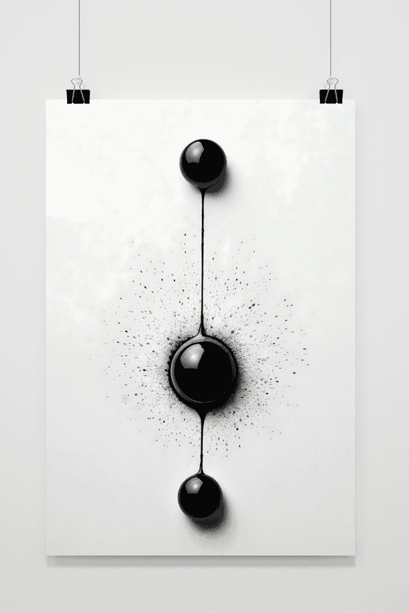 Póster Esferas Negras en Línea de 25 Artstreet