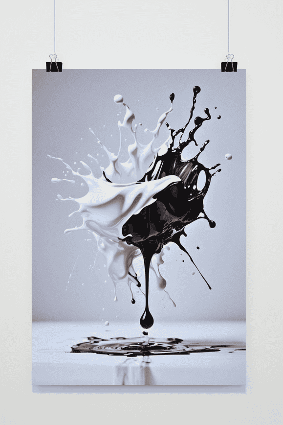 Póster Pintura en Blanco y Negro