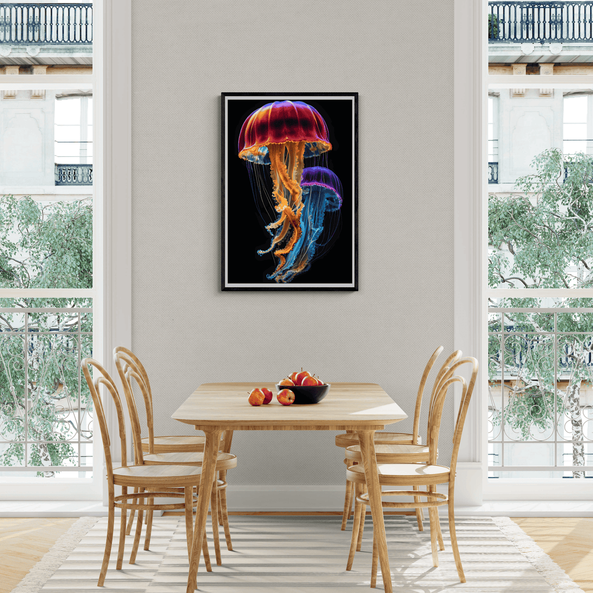 Dúo de Medusas en un interior