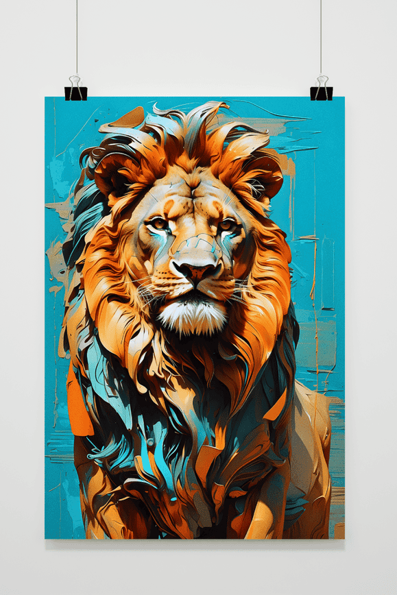 Löwe Blau Poster