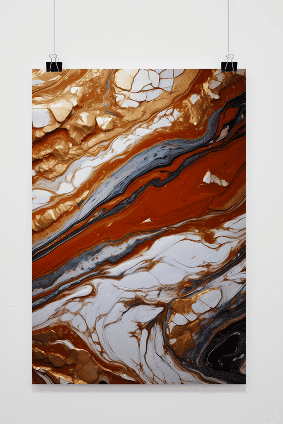 Affiche Marbre Rouge et Or de 25 Artstreet