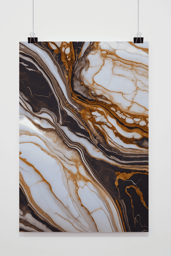 Póster Mármol Dorado Blanco de 25 Artstreet