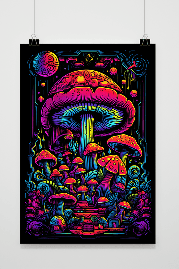 Neon Pilze Poster