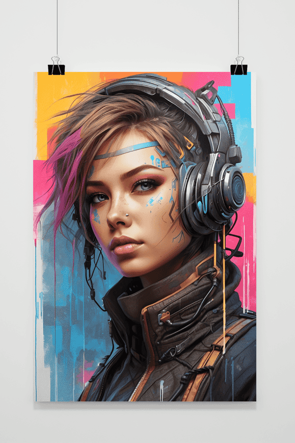Póster Cyber Gamer Chick de 25 Artstreet