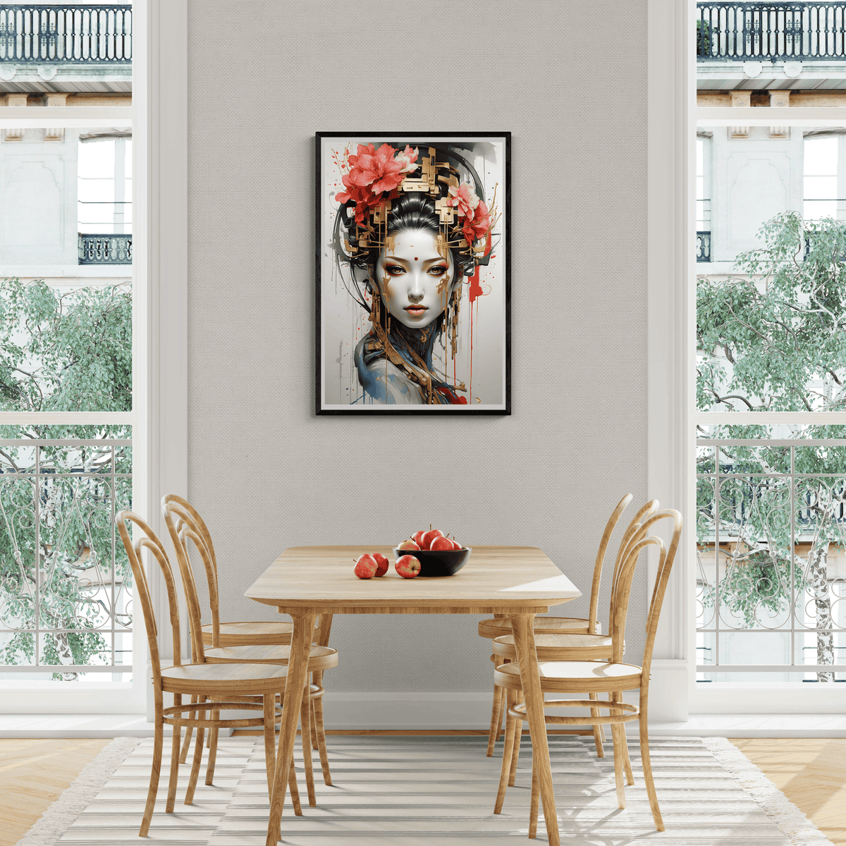 Geisha Dorada en un interior