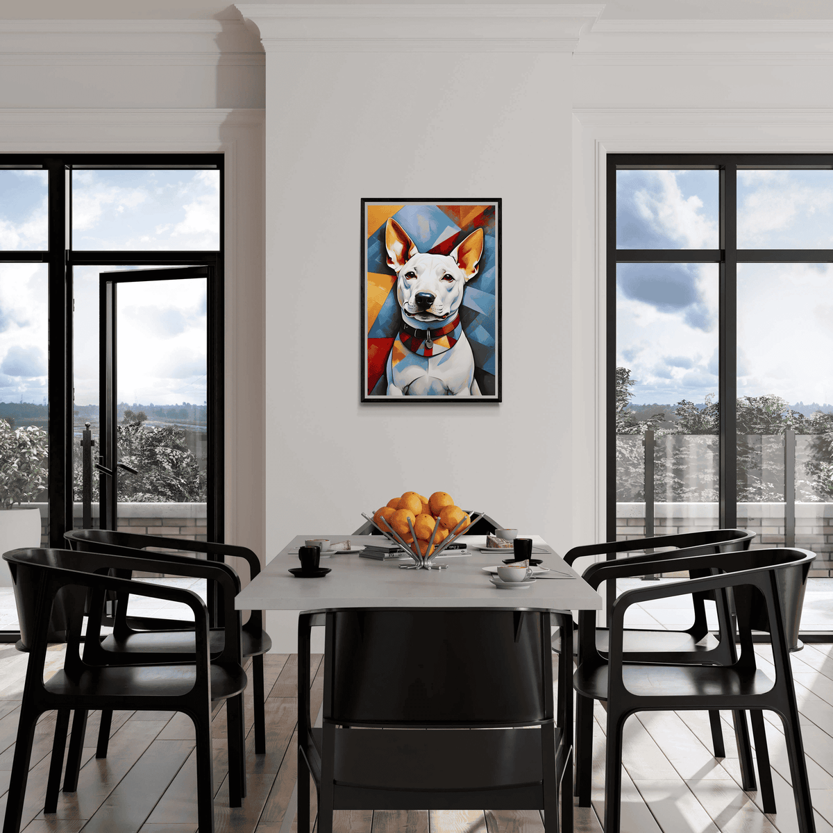 Terrier Colorido en un interior