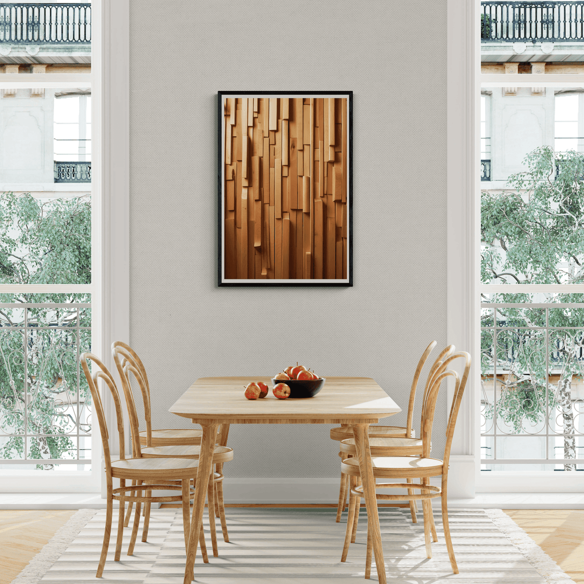 Palos de Madera en un interior