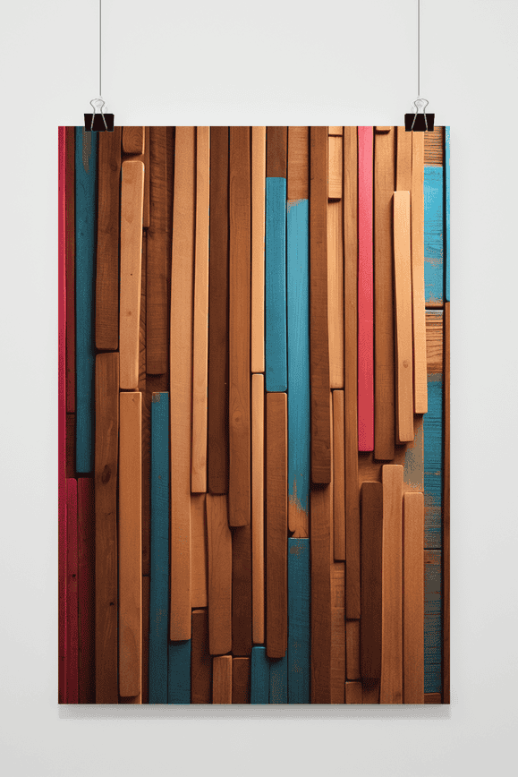 Holzstäbchen Kunst Farben Poster
