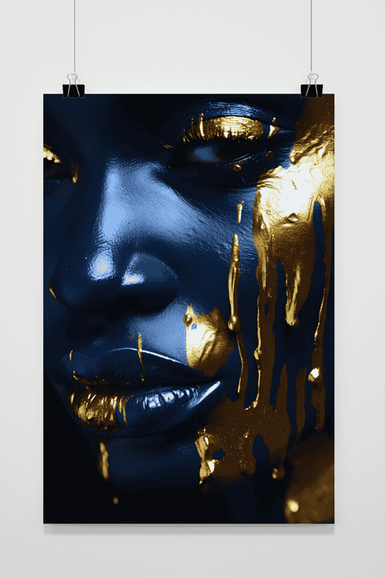 Gold Blue Face