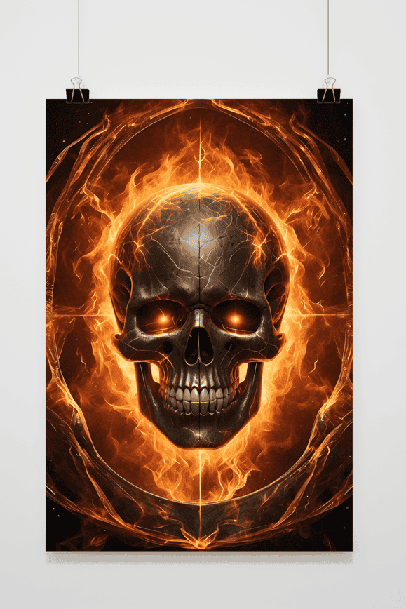 Póster Calavera en Llamas de 25 Artstreet