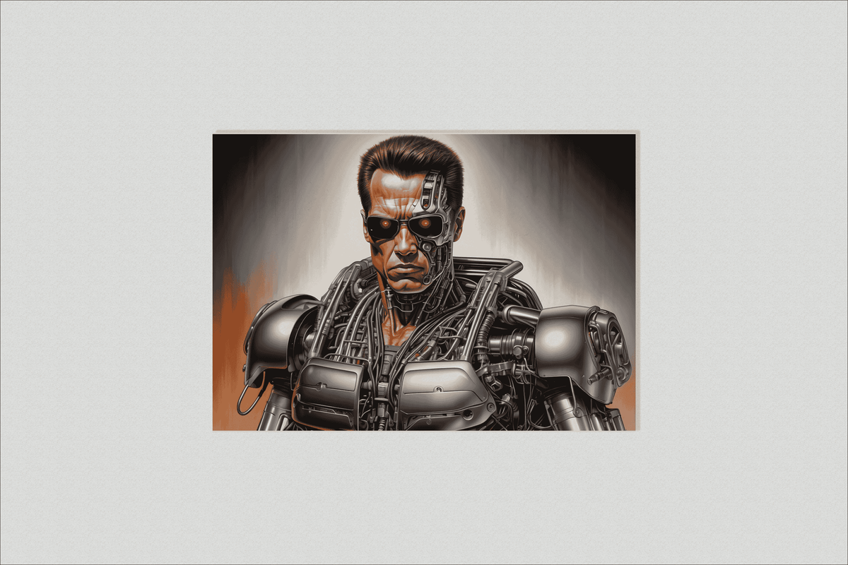 Terminator Arnold en un interior