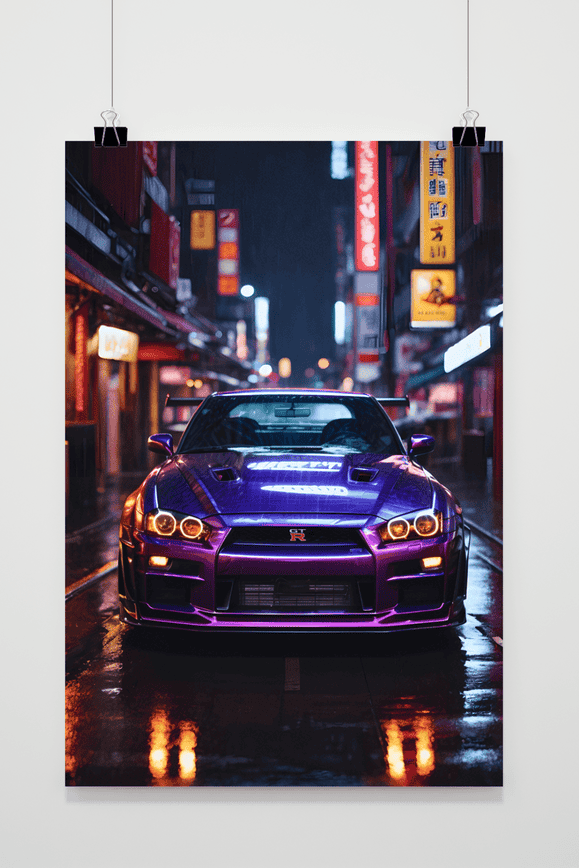 Póster GTR Deportivo Morado de 25 Artstreet