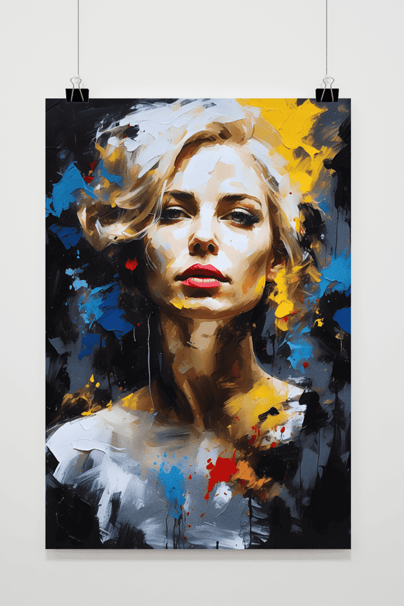 Póster Mujer Pintura Amarilla de 25 Artstreet