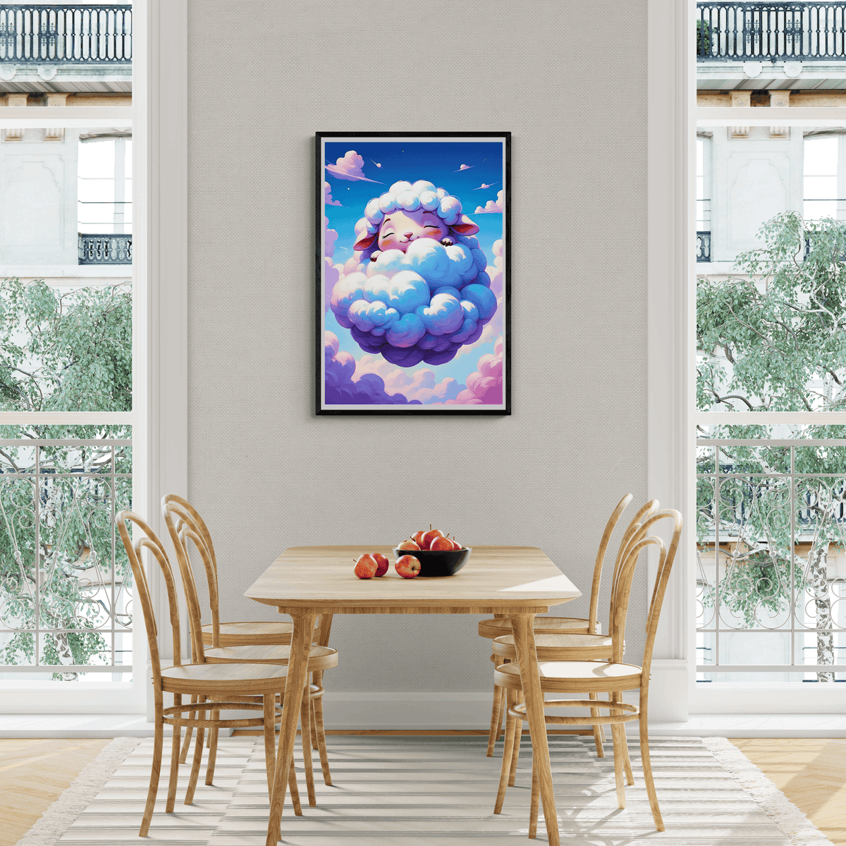 Ovejita en la Nube en un interior