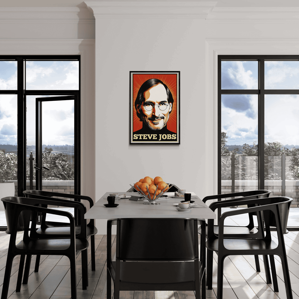 Steve Jobs Vintage en un interior