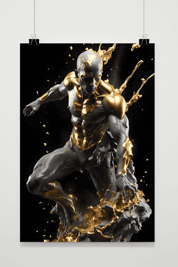 Póster Estatua Dorada de 25 Artstreet