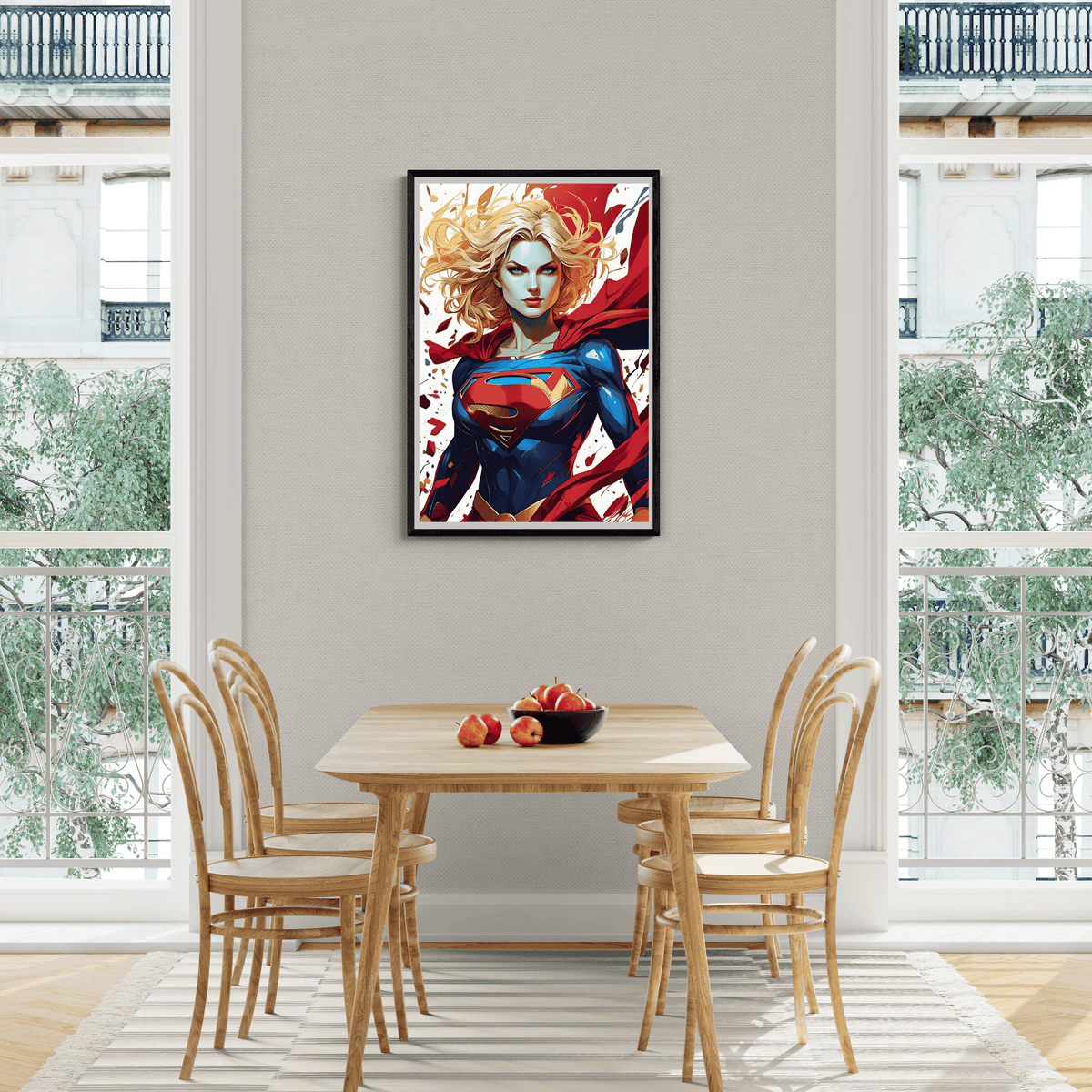 Superwoman en un interior