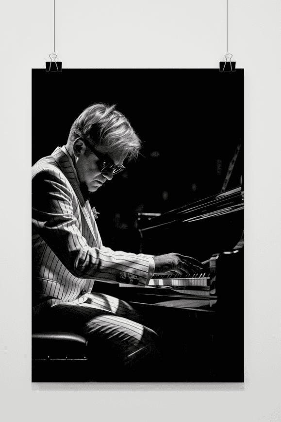 Póster Elton John Noir de 25 Artstreet