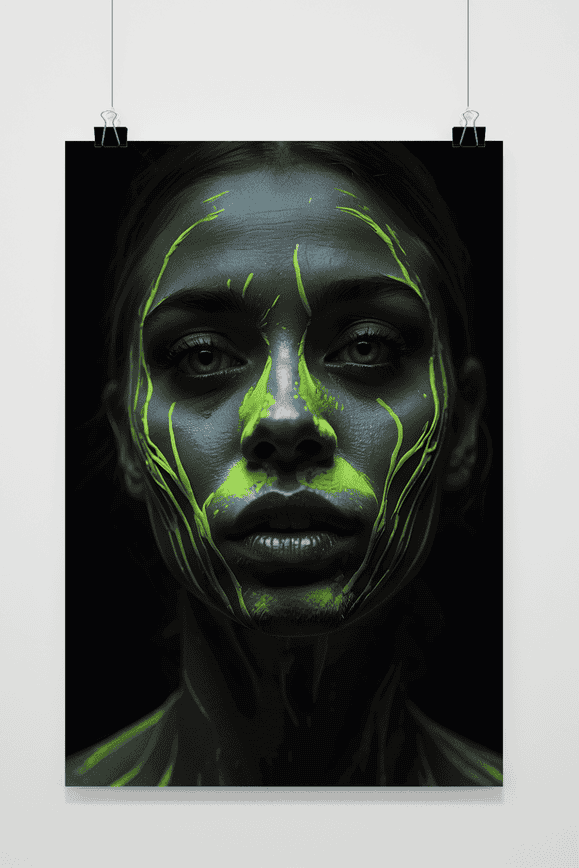 Póster Mujer Neón Rayas de 25 Artstreet