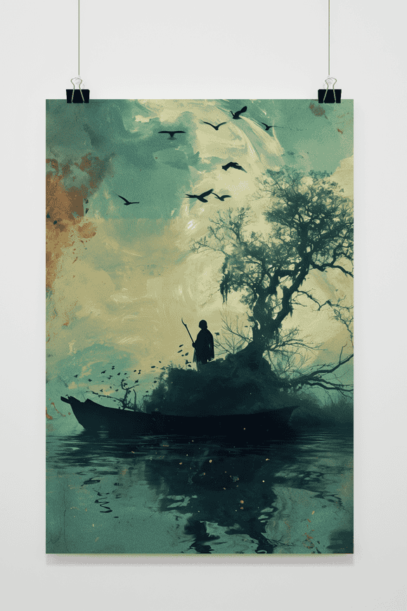 Affiche Île en Aquarelle
