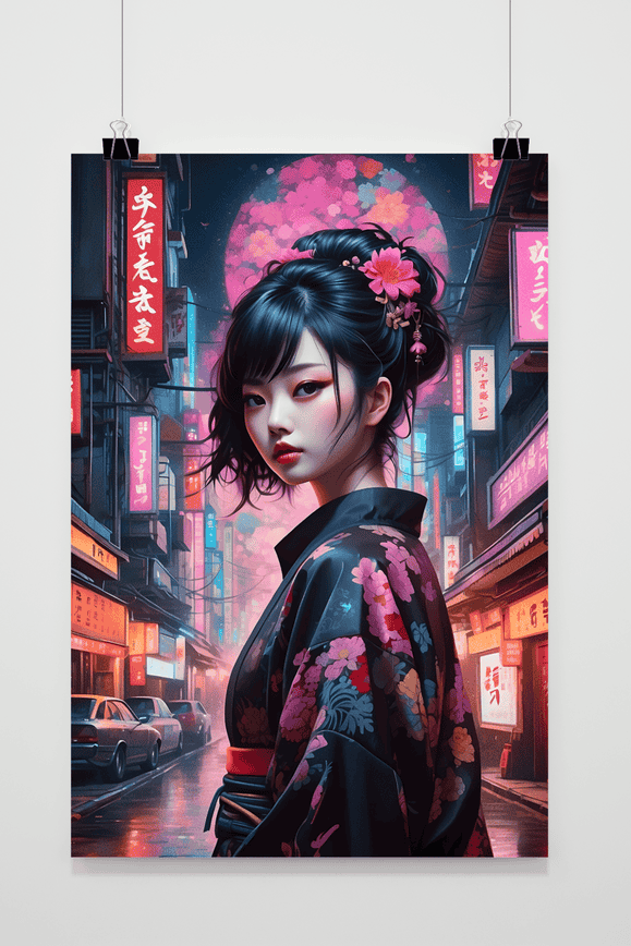 Póster Neon Tokyo Manga de 25 Artstreet