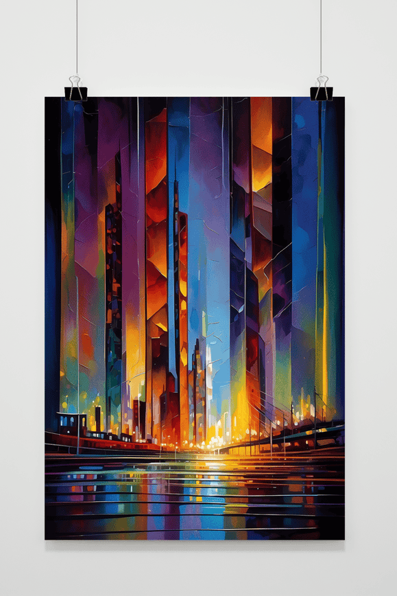 Póster Ciudad de Colores Abstracta de 25 Artstreet