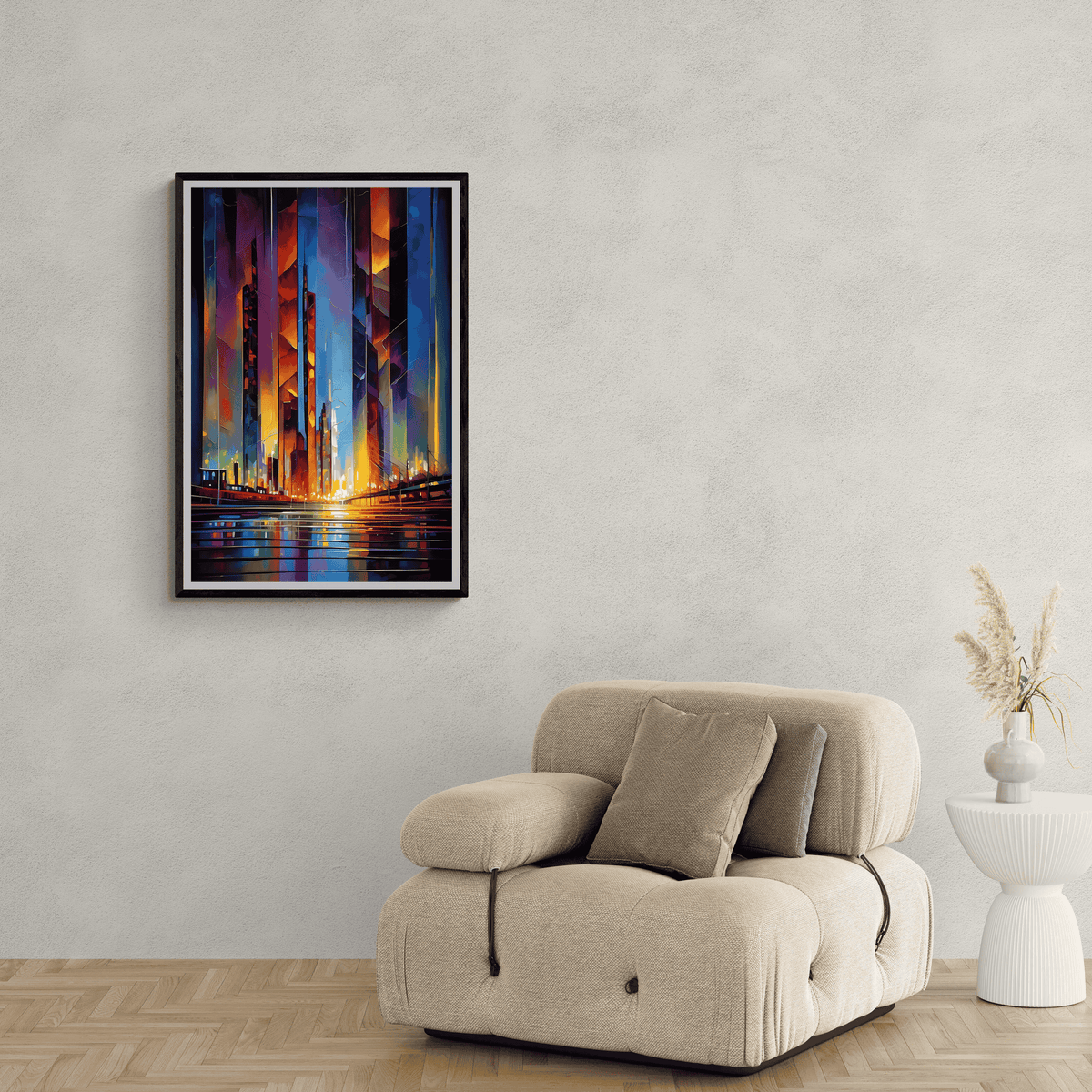 Ciudad de Colores Abstracta en un interior