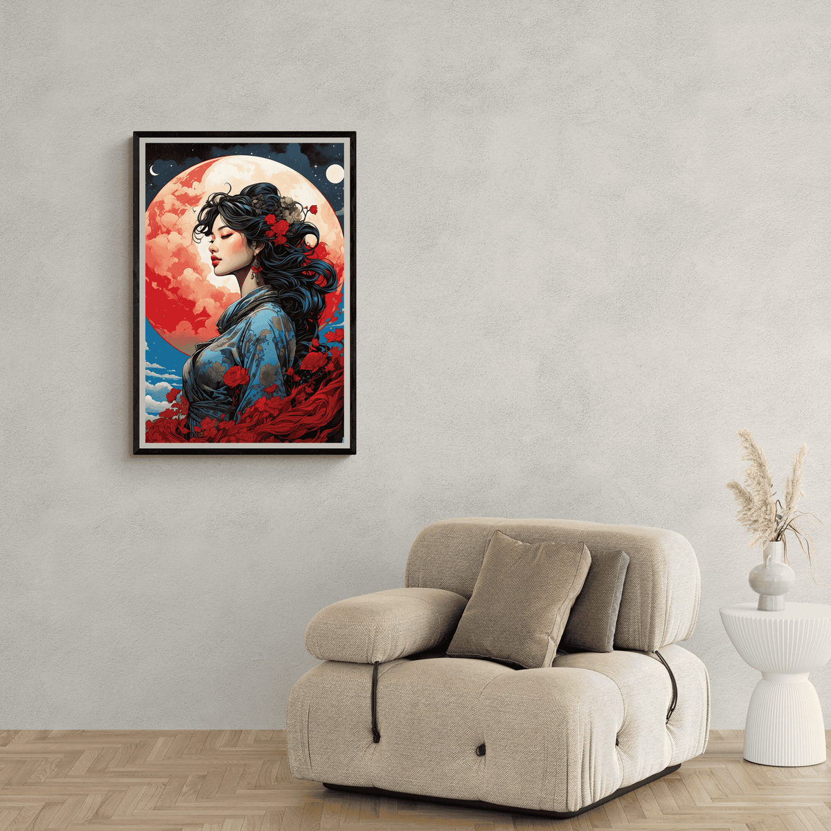 Anime Geisha en un interior