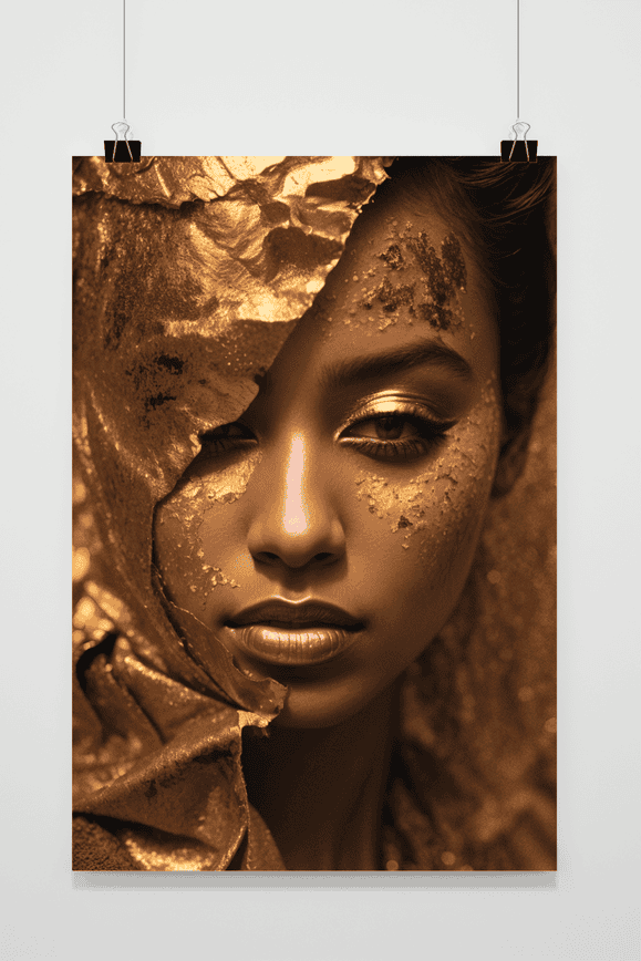 Póster Mujer Dorada Abstracta de 25 Artstreet