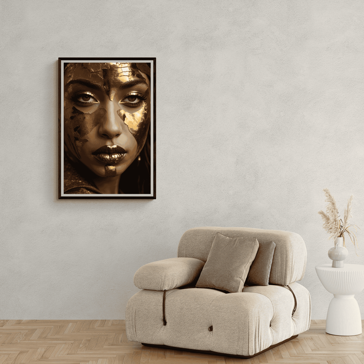 Masque Doré dans un intérieur