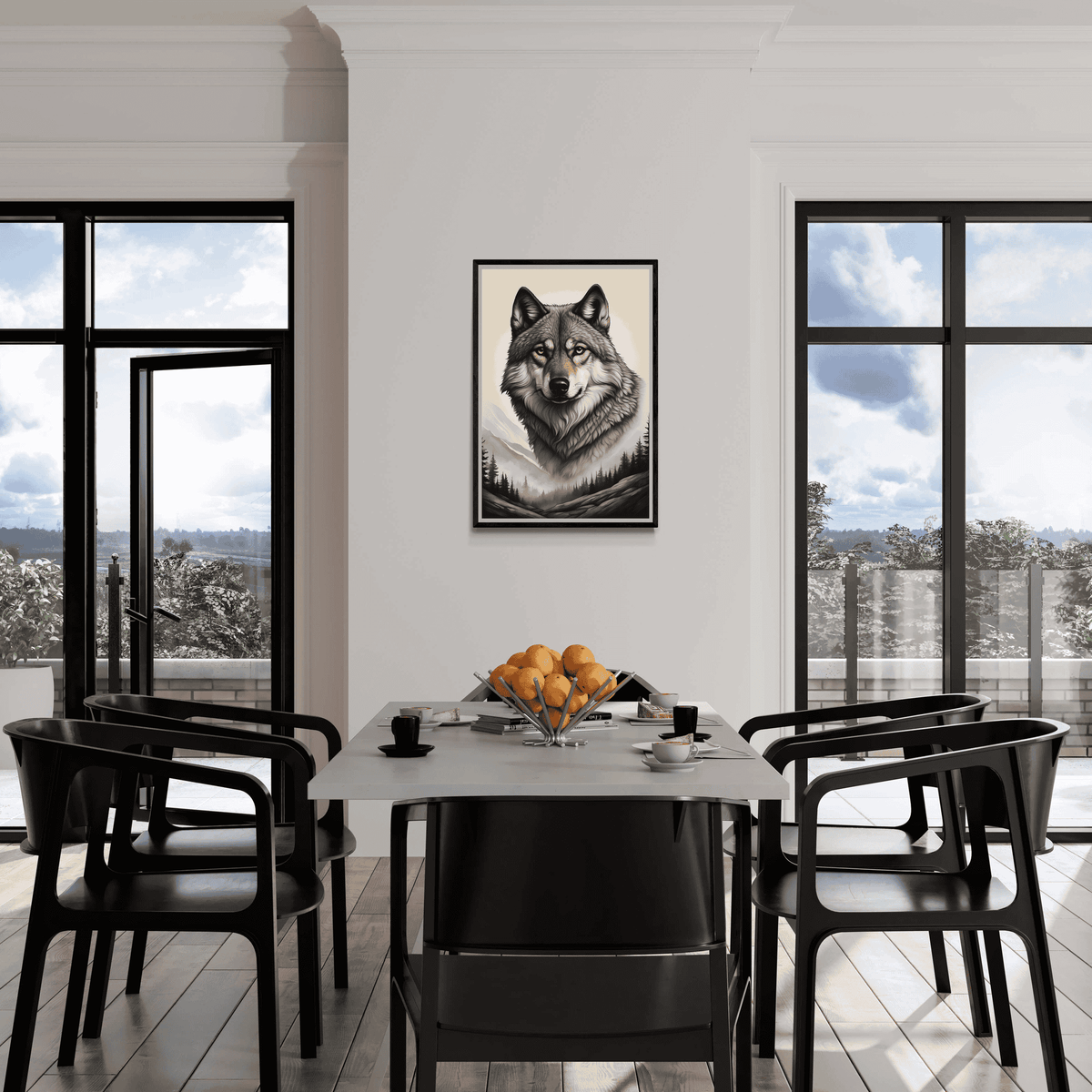 Lobo en el Bosque en un interior