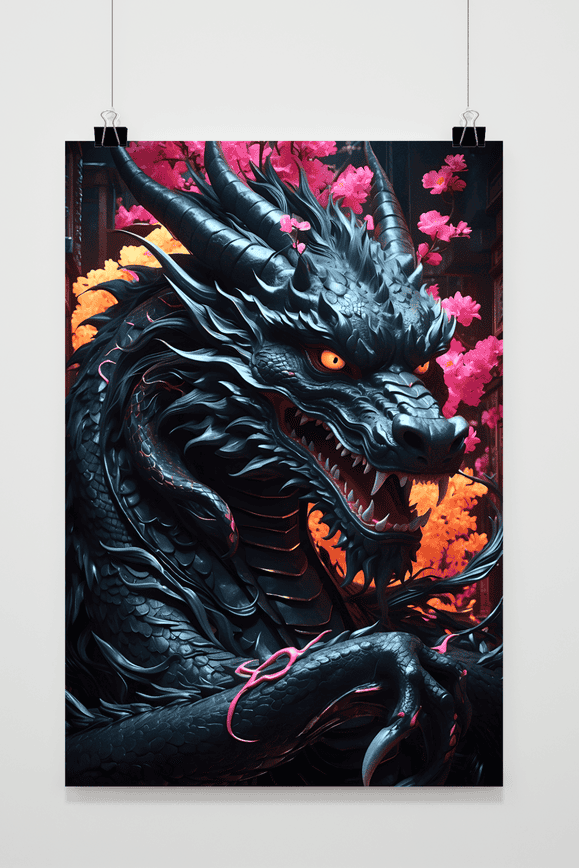 Oosterse Draak Loof poster