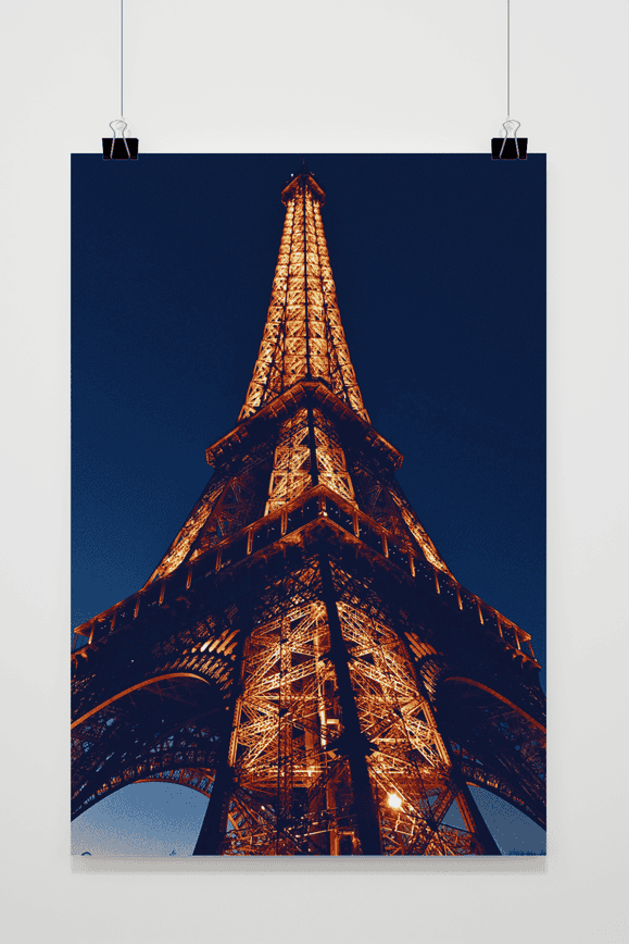 Póster Torre Eiffel Desde Abajo