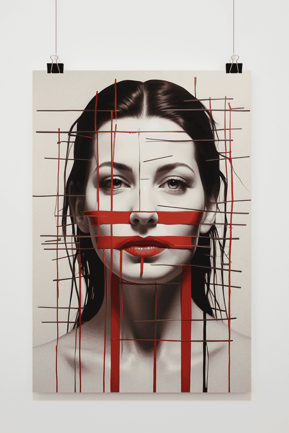 Póster Rejas Rojas de 25 Artstreet